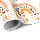 LIEBE LIEBE LIEBE RETRO BOHO RAINBOW HÖREN GESCHENKPAPIER (Rolleneckpunkt)
