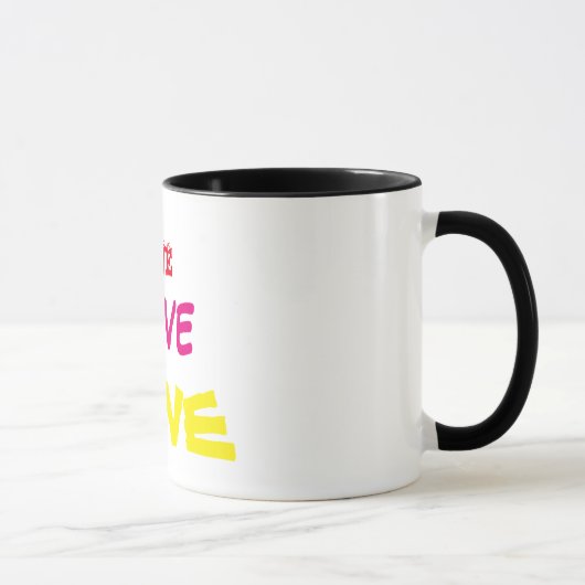 Liebe Liebe Liebe Ringer Tasse (Rechts)
