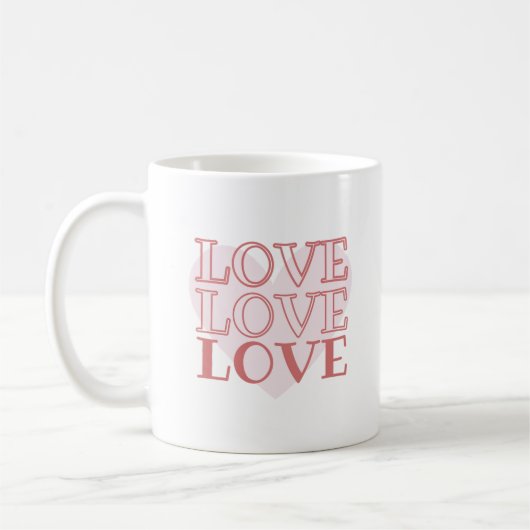 Liebe Liebe Liebe - Romantik Kaffeetasse (Links)