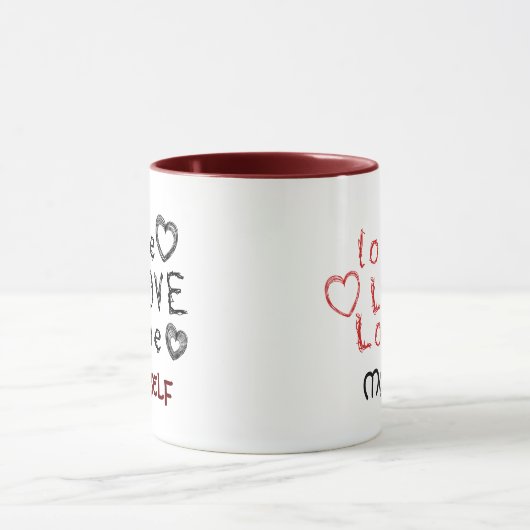 Liebe Liebe Liebe Thyself Tasse (Zentrum)