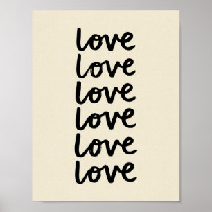 Liebe Liebe Liebe Typografie Kunst Druck  Poster