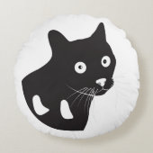 Liebe, Liebe meine schwarze Katze Rundes Kissen (Vorderseite)