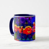 Liebe Liebe Moderne, farbenfrohe urbane Textkunst Tasse (Vorderseite Links)