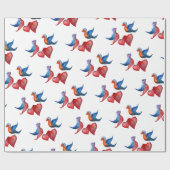 Liebe, Liebe-Vögel, Geschenkpapier (Flach)