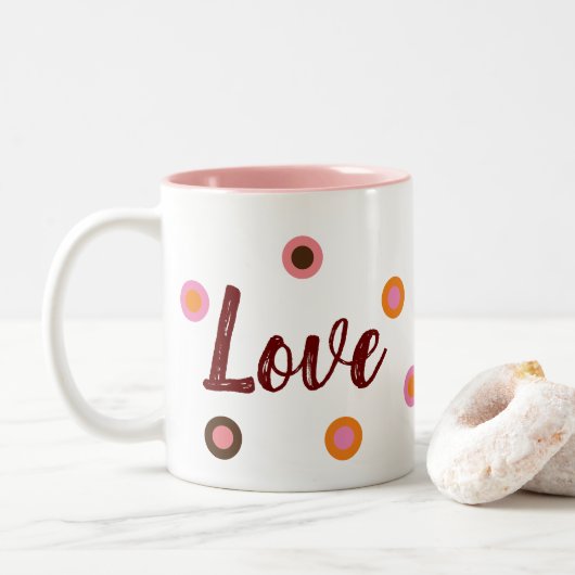 Liebe, Liebe Zweifarbige Tasse (Mit Donut)