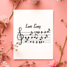 Liebe-Lied, Vögel, die zwischen den musikalischen  Dankeskarte