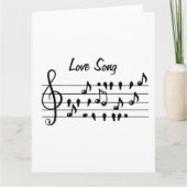 Liebe-Lied, Vögel, die zwischen den musikalischen  Dankeskarte (Vorderseite)