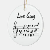 Liebe-Lied, Vögel, die zwischen den musikalischen  Keramik Ornament (Links)