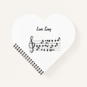 Liebe-Lied, Vögel, die zwischen den musikalischen Notizblock (Vorderseite)