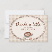 Liebe liegt in der Gingham-Kaffee-Hochzeitsdusche Dankeskarte (Vorderseite)