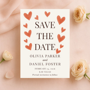Liebe liegt in der Luft Aquarell-Herzen Save-the-D Save The Date