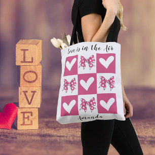 Liebe liegt in der Luft Block Herz Schleife Stil Tasche