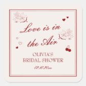 Liebe liegt in der Luft Brautdusche Quadratischer Aufkleber (Vorderseite)