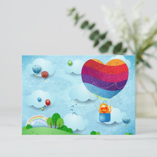 Liebe liegt in der Luft Einladung (Stehend Vorderseite)