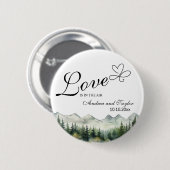 Liebe liegt in der Luft Elegantes Hochzeitsgeschen Button (Vorne & Hinten)