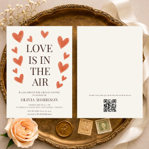 Liebe liegt in der Luft Hearts QR Code Brautparty Einladung