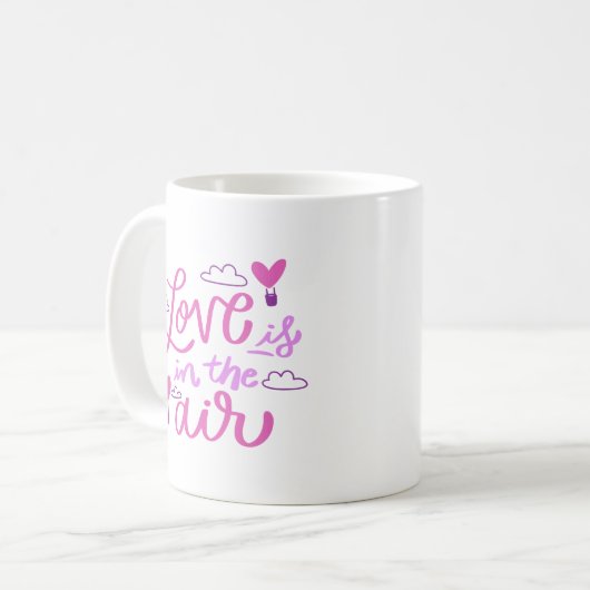 Liebe liegt in der Luft Kaffeetasse (Vorderseite Links)