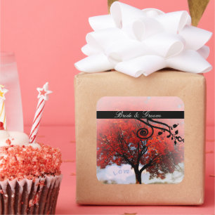 Liebe liegt in der Luft... Quadratischer Aufkleber