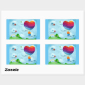 Liebe liegt in der Luft Rechteckiger Aufkleber (Blatt)