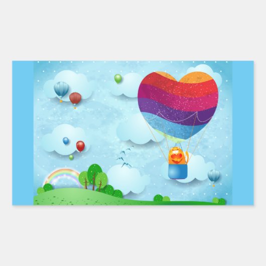 Liebe liegt in der Luft Rechteckiger Aufkleber (Vorderseite)