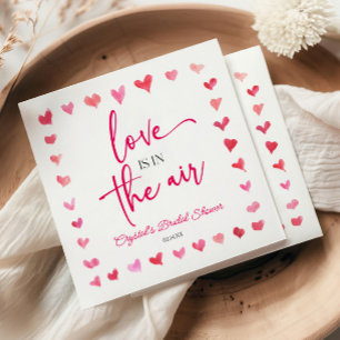 Liebe liegt in der Luft rote rosa Herzen Junggesel Serviette