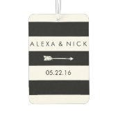 Liebe liegt in der Luft | Schwarz-Weiß-Gastgeschen Autolufterfrischer (Rückseite)