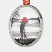 Liebe liegt in der Luft Silbernes Ornament (Links)