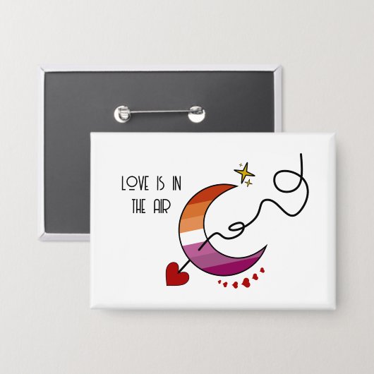 Liebe liegt in der Luft Sunset Lesbenflagge Knopf Button (Vorderseite/Rückseite)