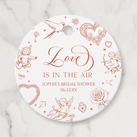 Liebe liegt in der Luft Valentinstag Brautparty Geschenkanhänger (Vorderseite)
