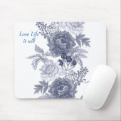 Liebe Life Blue Floral Mouse Pad Mousepad (Mit Mouse)