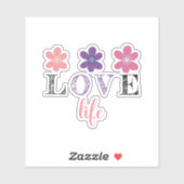 Liebe Life Blume Aufkleber (Blatt)