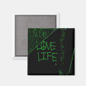 Liebe Life Graffiti Magnet - Neon Green (Vorderseite/Rückseite)