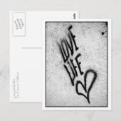 Liebe Life Graffiti Postkarte (Vorne/Hinten)