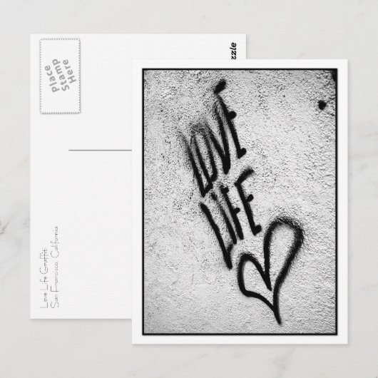 Liebe Life Graffiti Postkarte (Vorne/Hinten)