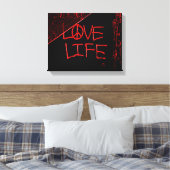 Liebe Life Grafitti Wrapped Canvas Print - Neon Re Leinwanddruck (Insitu (Schlafzimmer))