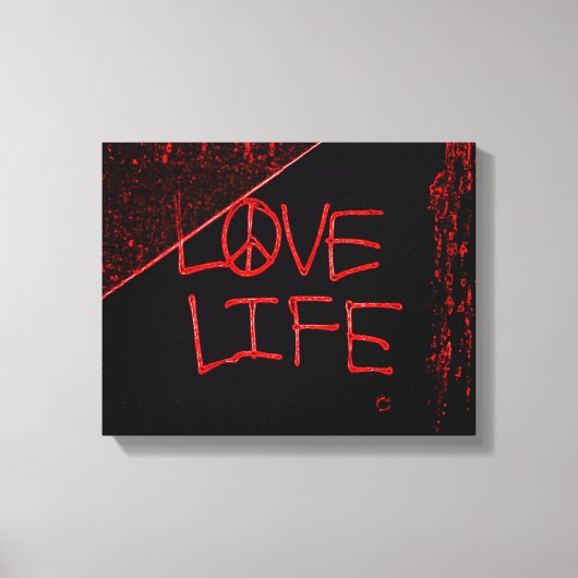 Liebe Life Grafitti Wrapped Canvas Print - Neon Re Leinwanddruck (Vorderseite)