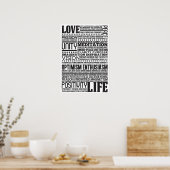 "Liebe Life" Inspiration Motivierend Art Design Poster (Küche)