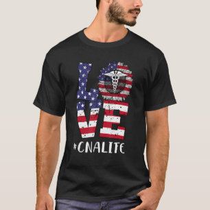 Liebe Life Nurse 4. Juli Amerikanische Flaggenmark T-Shirt