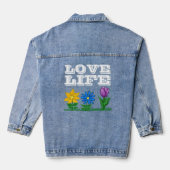 Liebe Life Sonnenblume Daisy Tulip Jeansjacke (Rückseite)