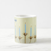 Liebe & Light Blue Candles Gold Menorah Kaffeetasse (Mittel)