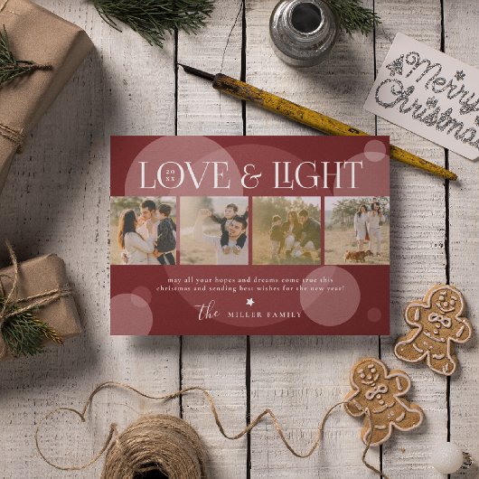 Liebe&Light Foto Collage Weihnachtskarte Feiertagskarte