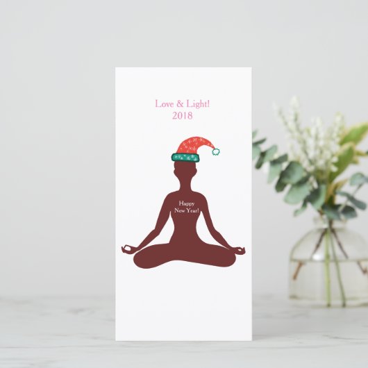 Liebe Light Happy Yoga New year Einladung Card (Stehend Vorderseite)