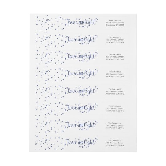 Liebe & Light Holiday Wraparound Address Label (Bogen)