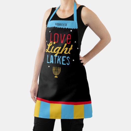 Liebe Light Latkes Black Hanukkah Funny Quote Schü Schürze (InSitu)