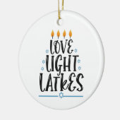 Liebe Light Latkes Funny Hanukkah Jüdischer Feiert Keramik Ornament (Links)
