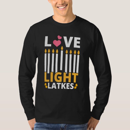 Liebe Light Latkes Hanukkah Chanukah Jüdische Männ T-Shirt (Vorderseite)