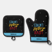 Liebe Light Latkes Hanukkah Funny Hebrew Name Ofenhandschuh & Topflappen-Set (Vorderseite)