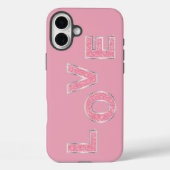 Liebe Light Pink Glitzer Case-Mate iPhone Hülle (Rückseite)