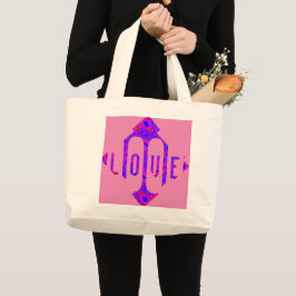 LIEBE LIGHT PINK MANDALA GROSSE TOTE BAG JUMBO STOFFBEUTEL