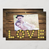 LIEBE Lighters Briefe Foto Rustikale Einladung (Vorne/Hinten)